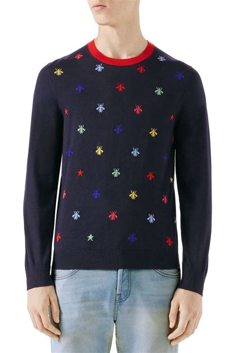 future green gucci sweater|Gucci bee embroidered sweater.